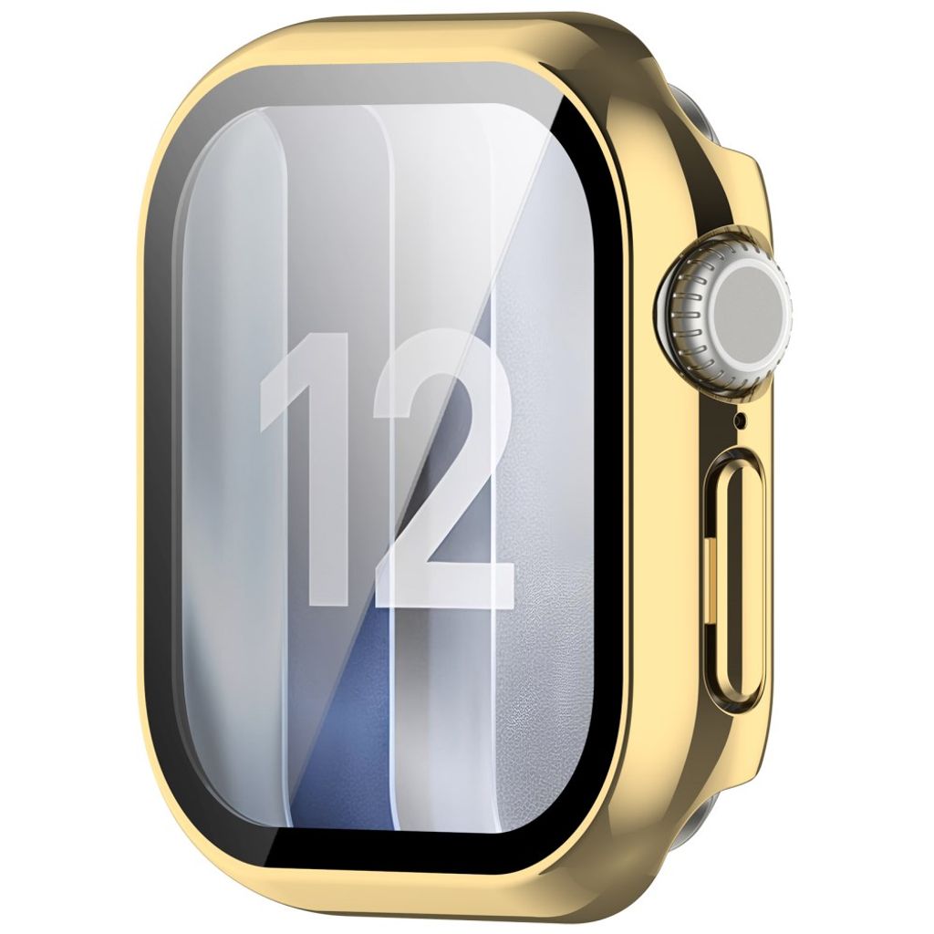 Apple Watch 12 42mm Cover med skærmbeskyttelse i hærdet glas - Guld