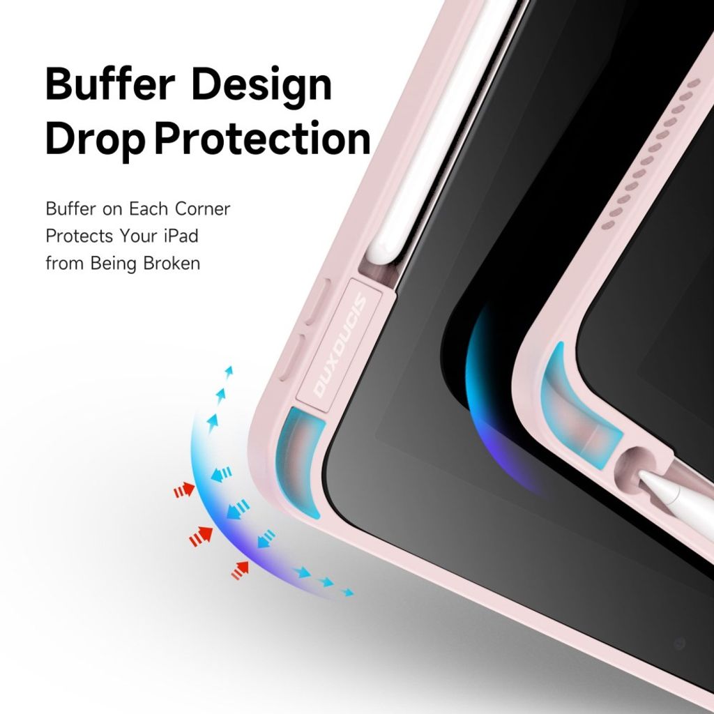 Dux Ducis iPad A16 11" 2025/10.9" 2024 Flip cover med aftagelig beskyttelse/standfunktion - Lyserød