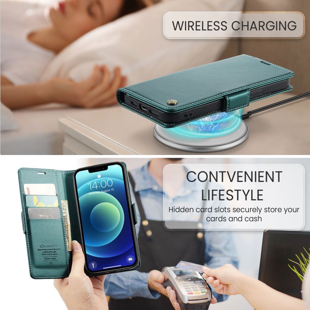 CASEME iPhone 12 / 12 Pro Etui med Kortplads - Grøn