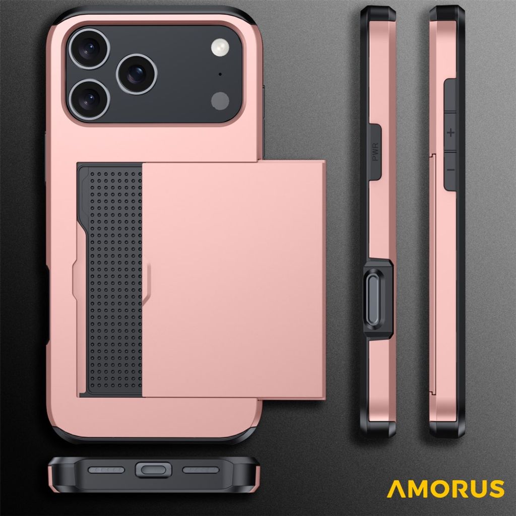 iPhone 18 Pro/17 Pro Kuori korttitaskulla - Musta