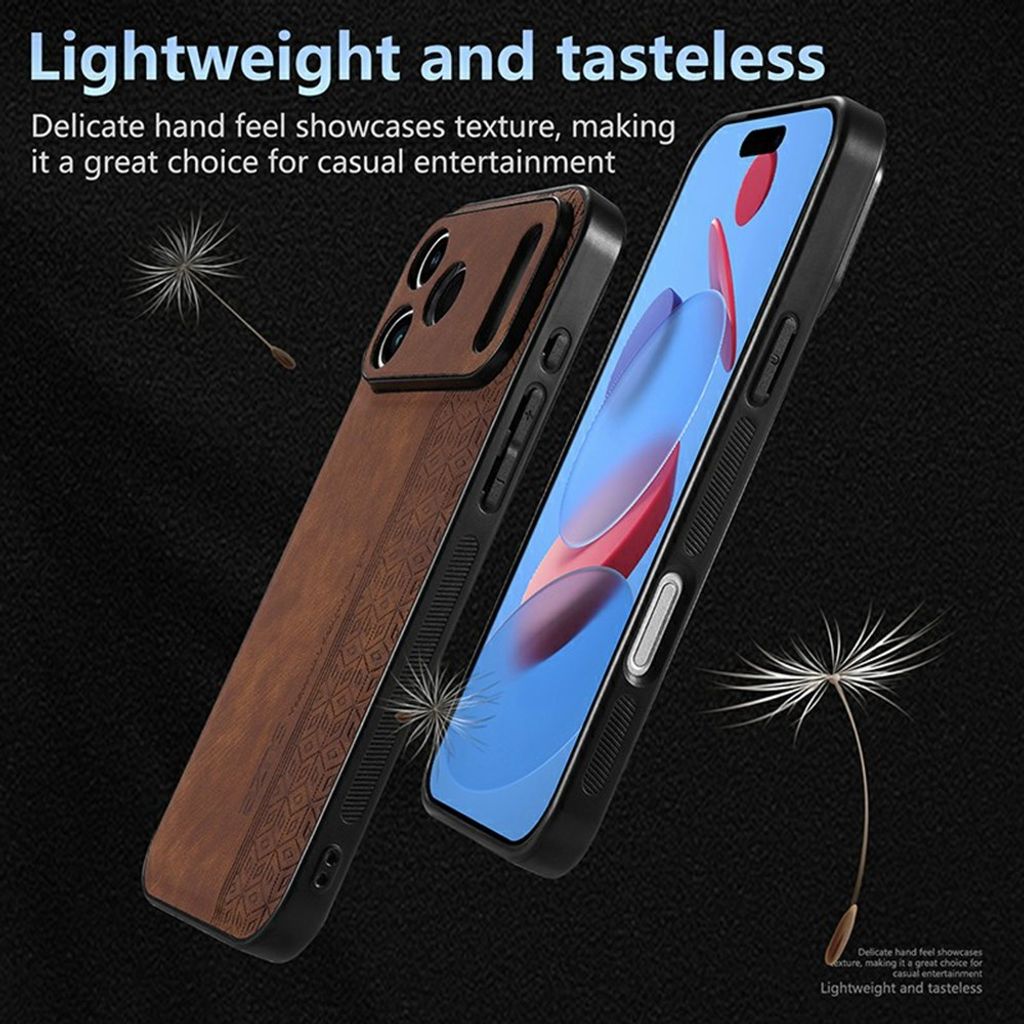 iPhone 18 Pro/17 Pro Skal PU-läder TPU – Brun