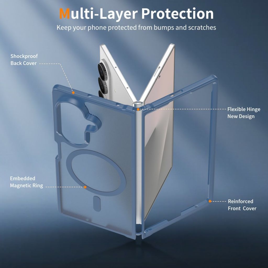 Samsung Galaxy Z Fold8 Ultra MagSafe cover med akrylbagside - Blå