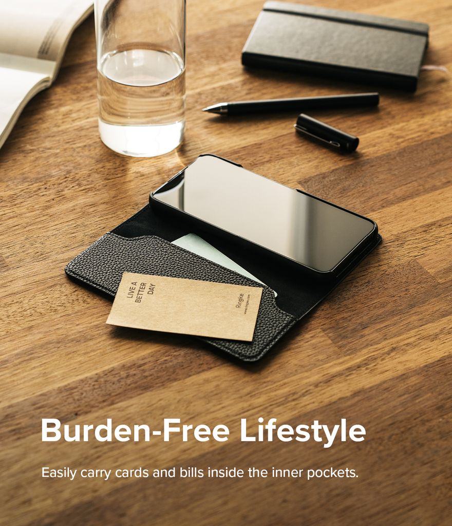 Ringke Folio Signature Flip Fodral till Samsung Galaxy S22 Plus - Svart