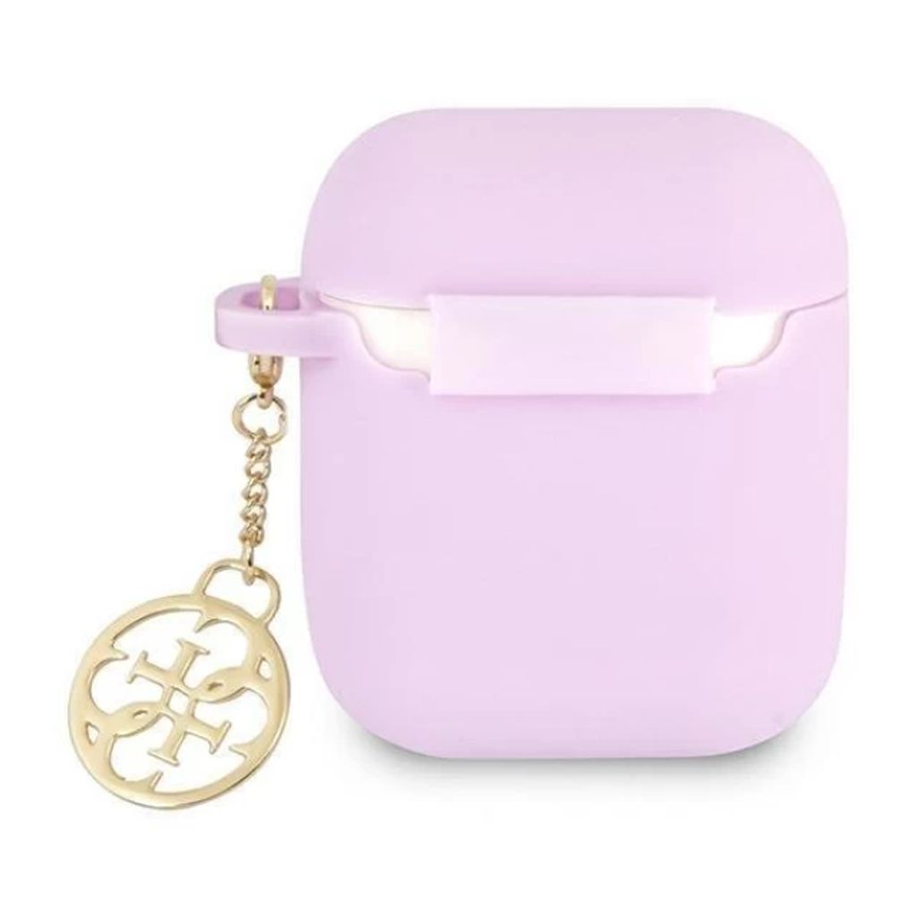 Guess Charm 4G Silikon Fodral till Airpods 1/2 - Lila