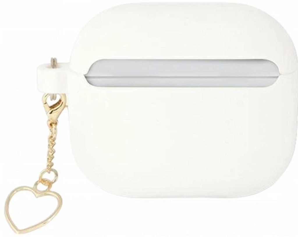 Guess Charm Heart Silikon Fodral till Airpods 3 - Vit