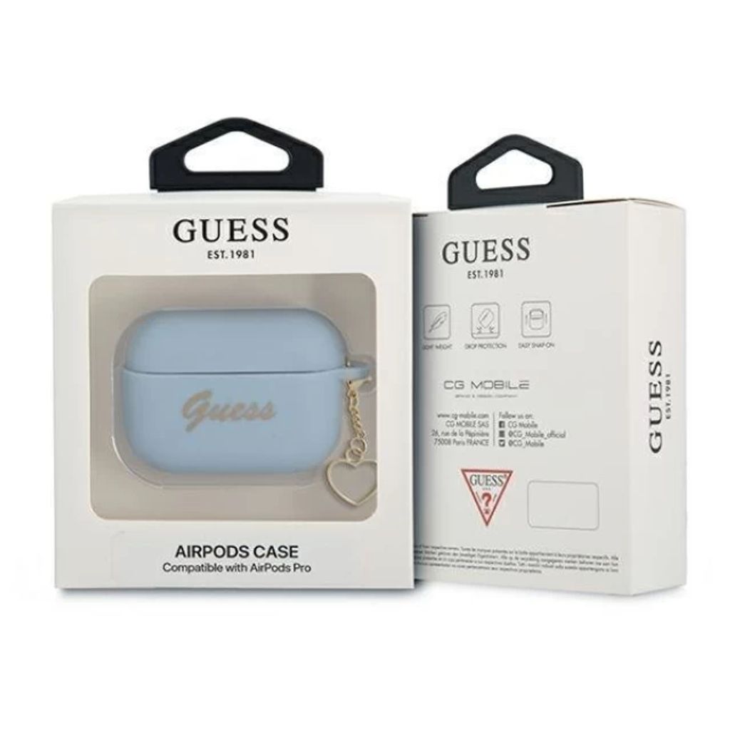 Guess Charm 4G Silikon Fodral till AirPods Pro - Blå