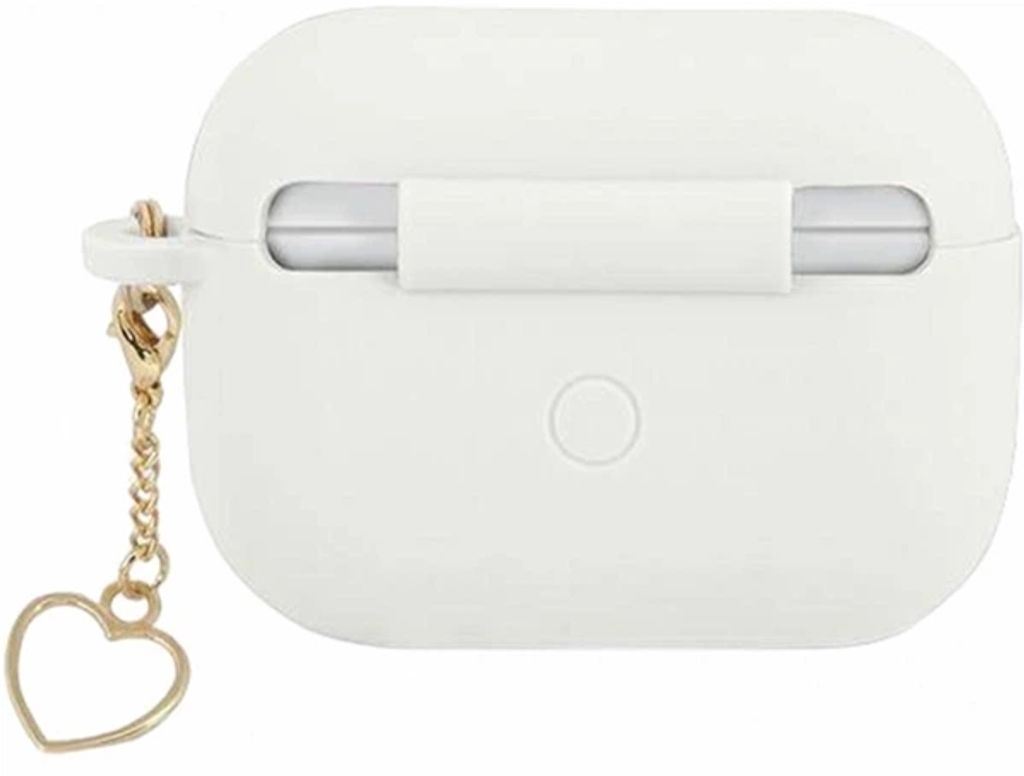Guess Charm Heart Silikon Fodral till AirPods Pro - Vit