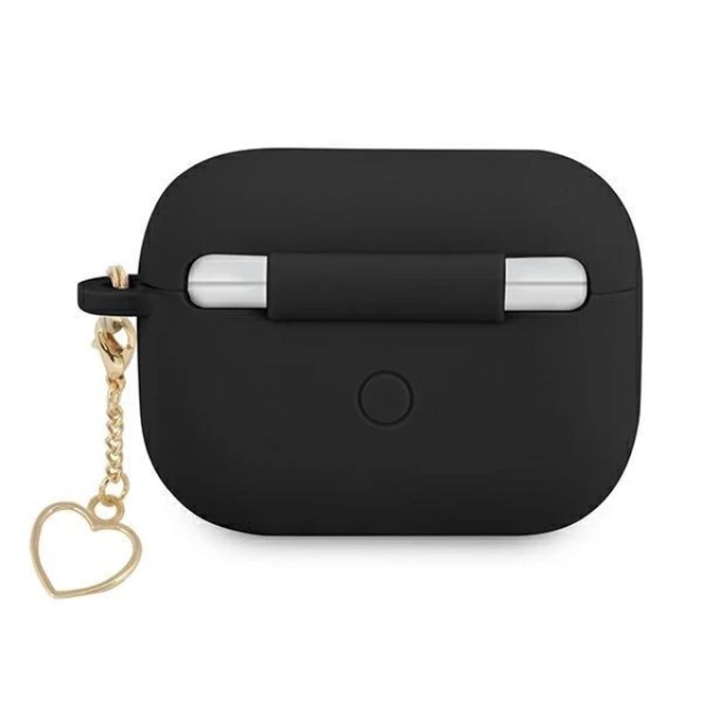 Guess Charm Heart Silikon Fodral till AirPods Pro - Svart