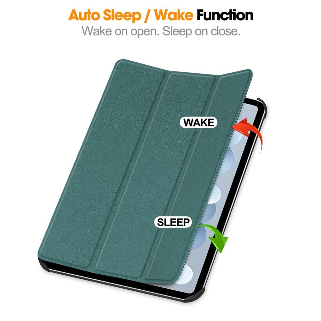 iPad Mini (2026) Tri-fold kotelo PU-nahkaa - Blackish Green