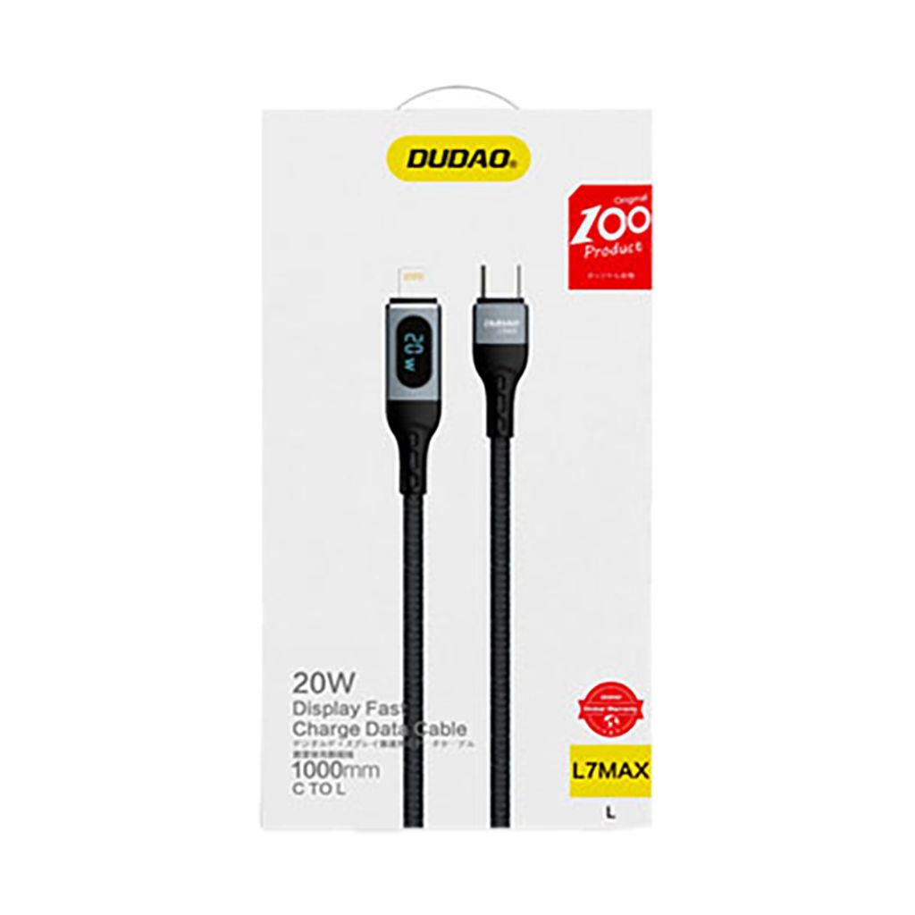 Dudao USB Type C – Lightning-kabel 1m PD 20W svart