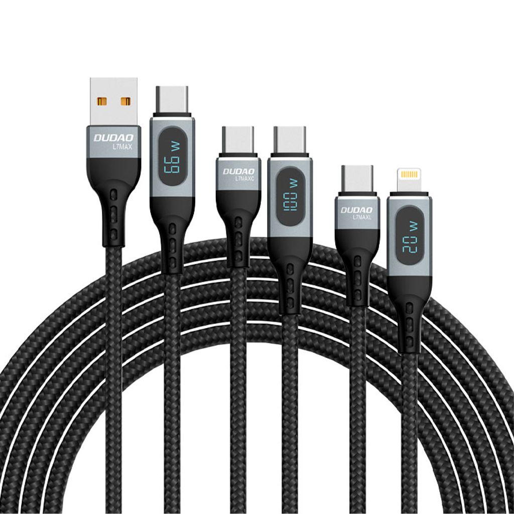 Dudao USB Type C – Lightning-kabel 1m PD 20W svart