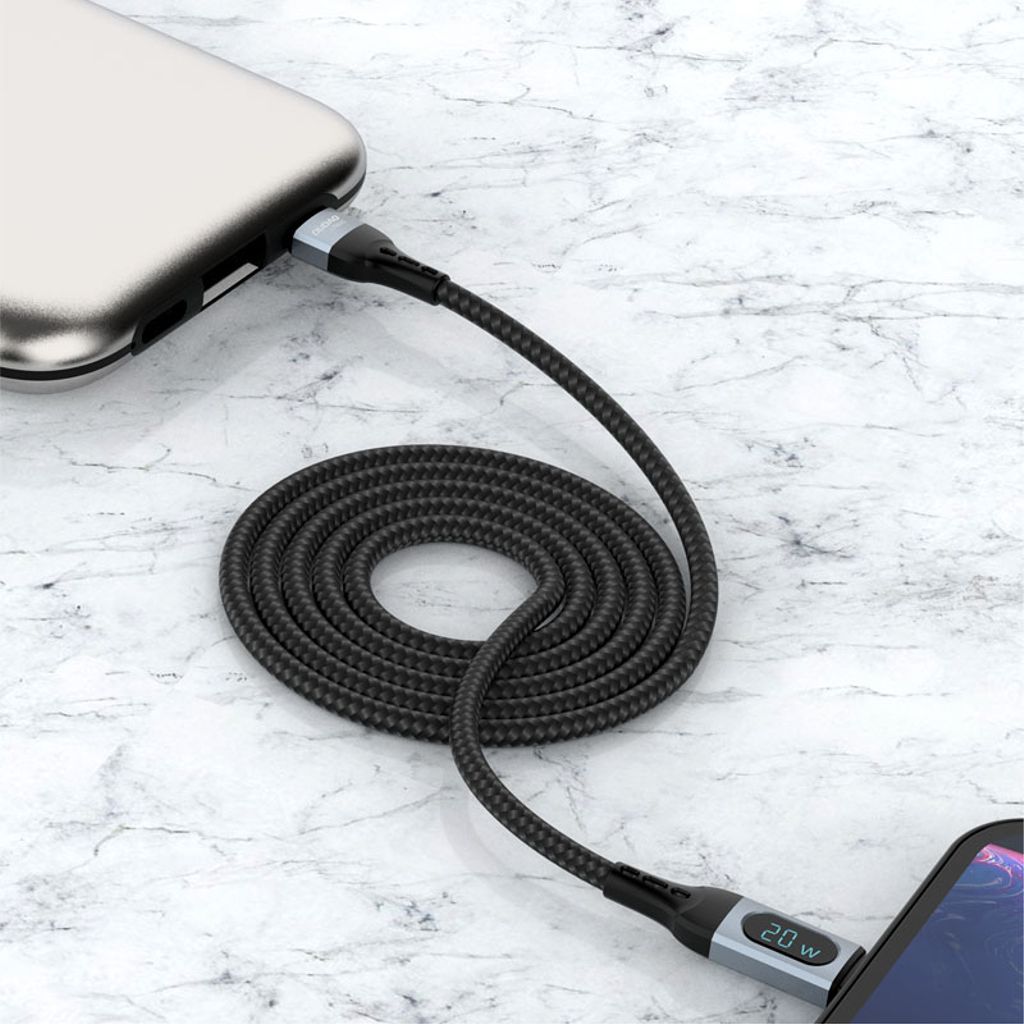 Dudao USB Type C – Lightning-kabel 1m PD 20W svart