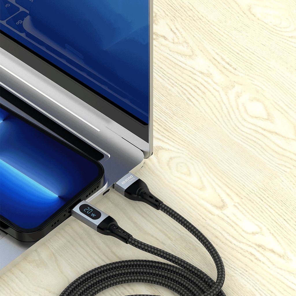 Dudao USB Type C – Lightning-kabel 1m PD 20W svart