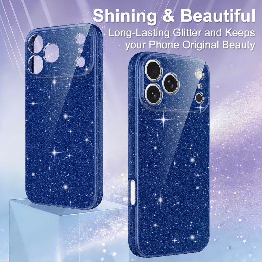 iPhone 17 Pro Max MagSafe Kimaltava Kuori – Sininen