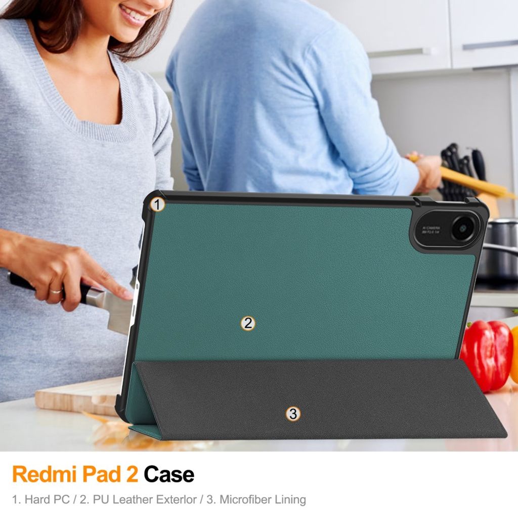Xiaomi Redmi Pad 2 Cover with Stand - Green