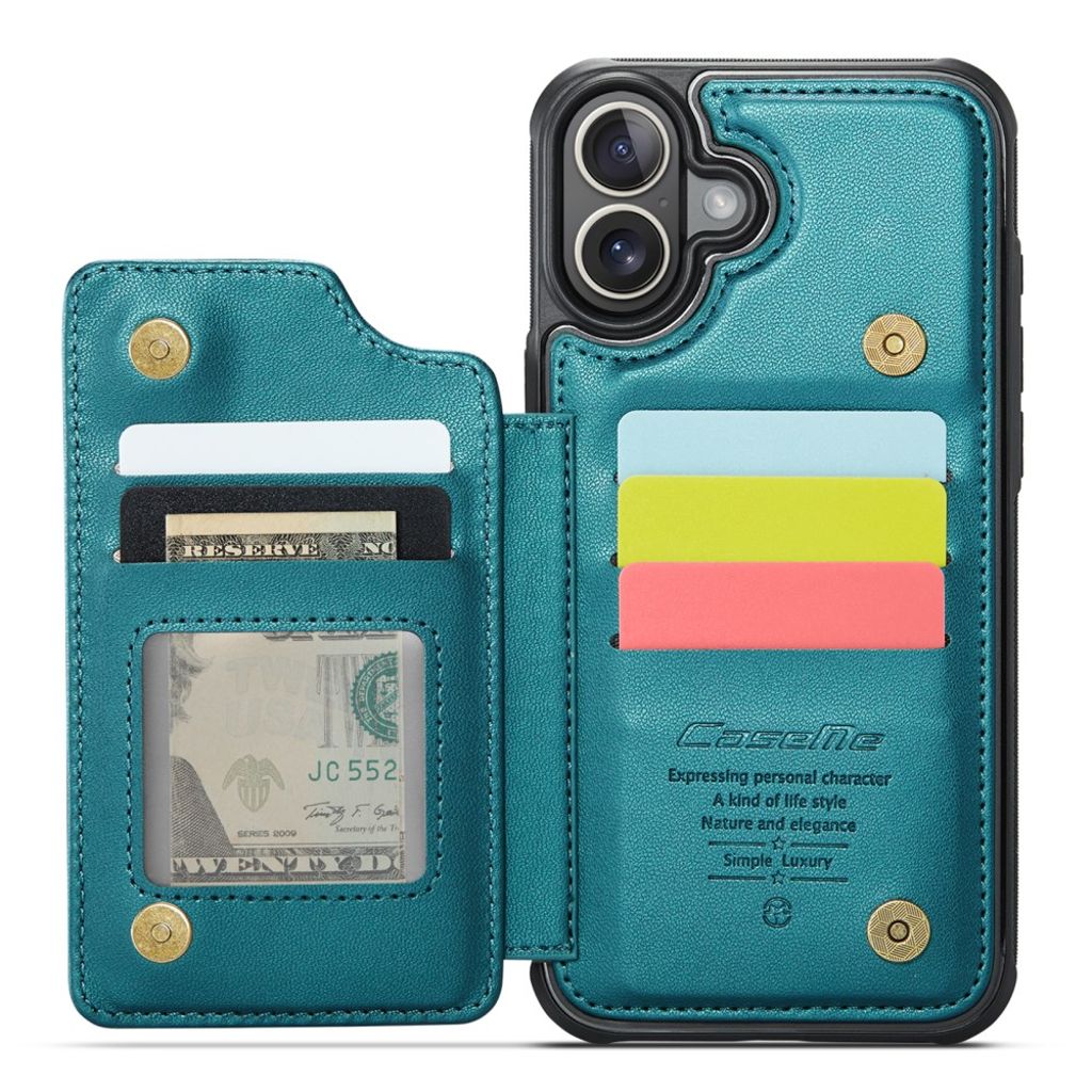 CASEME iPhone 16 Case with 5 Card slots - Green