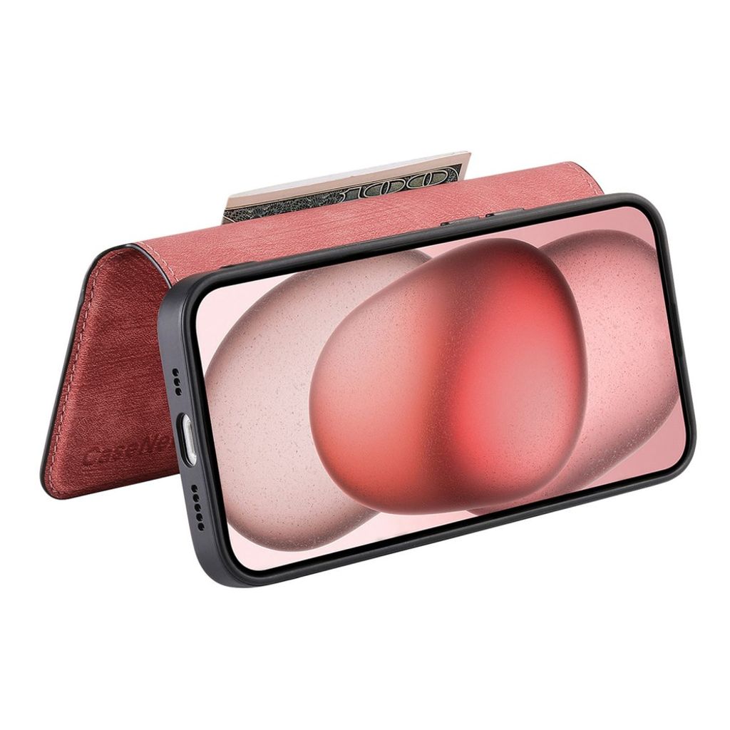 CASENEO iPhone 13 Lompakkokotelo Jalusta Irrotettava - Vaaleanpunainen