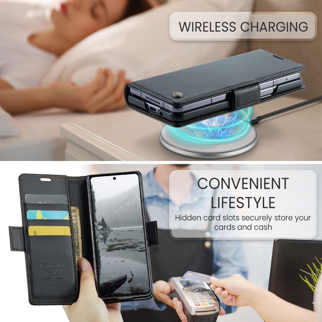 CASEME Samsung Galaxy Z Fold7 5G Fodral med RFID-blockerande - Svart