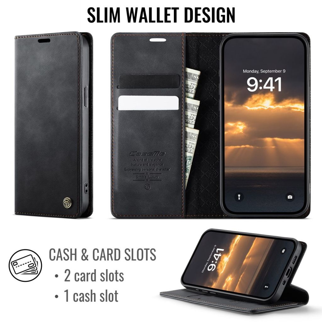 CASEME iPhone 12 Mini Cover with Card slots - Black