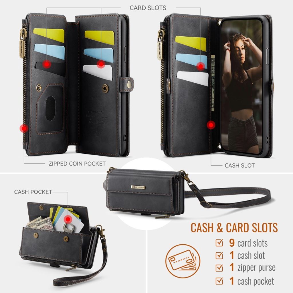 CASEME iPhone 6 Plus / 7 Plus / 8 Plus Kotelo - Musta