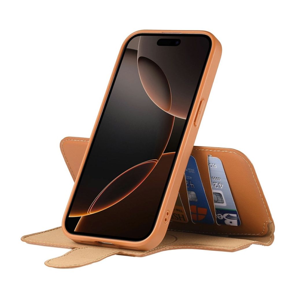 CASENEO iPhone 15 MagSafe Wallet Cover - Brown