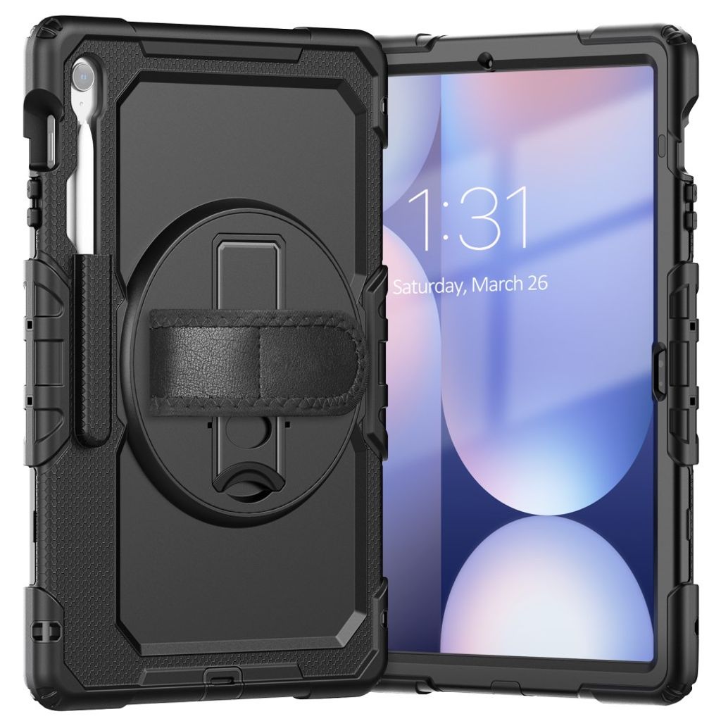 Samsung Galaxy Tab S10 FE Plus Case with Shoulder Strap - Black