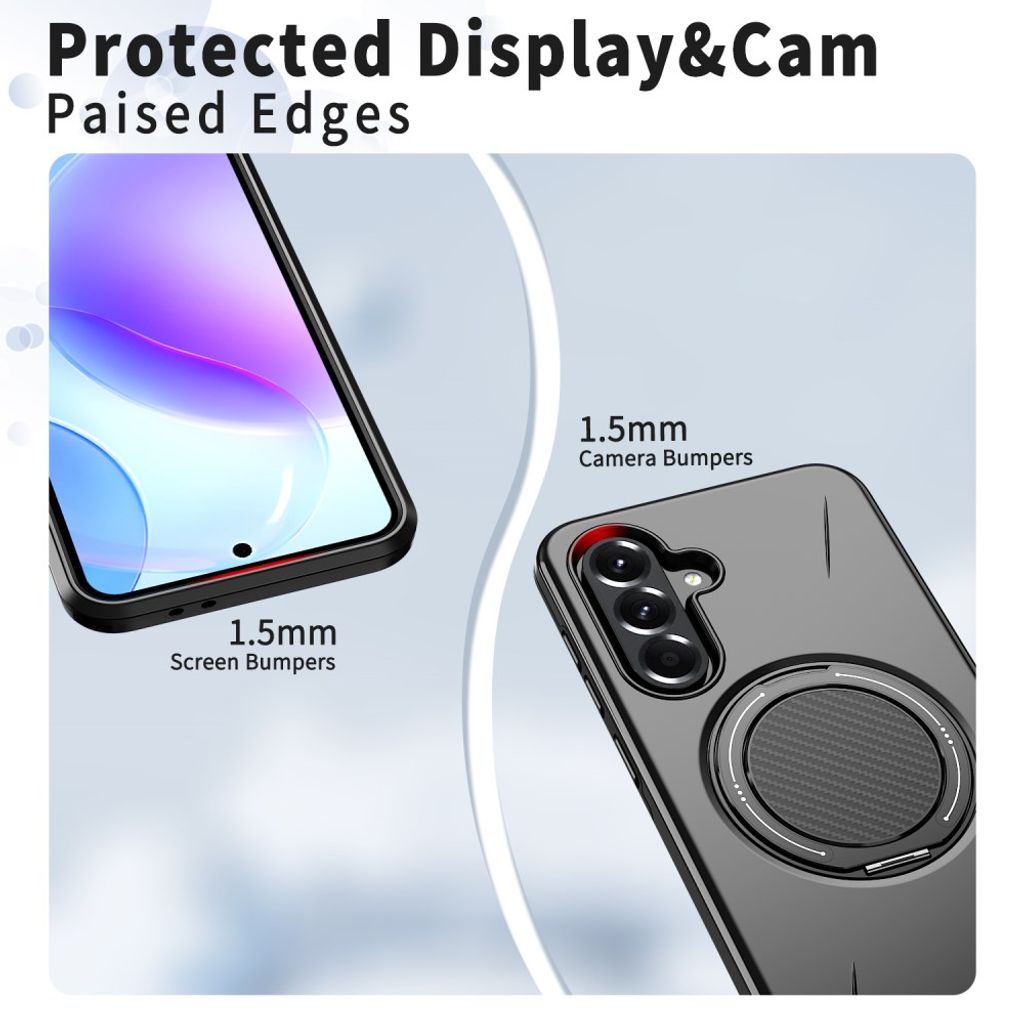 Samsung Galaxy A27 5G MagSafe-kuori pyörivällä rengastelineellä - musta