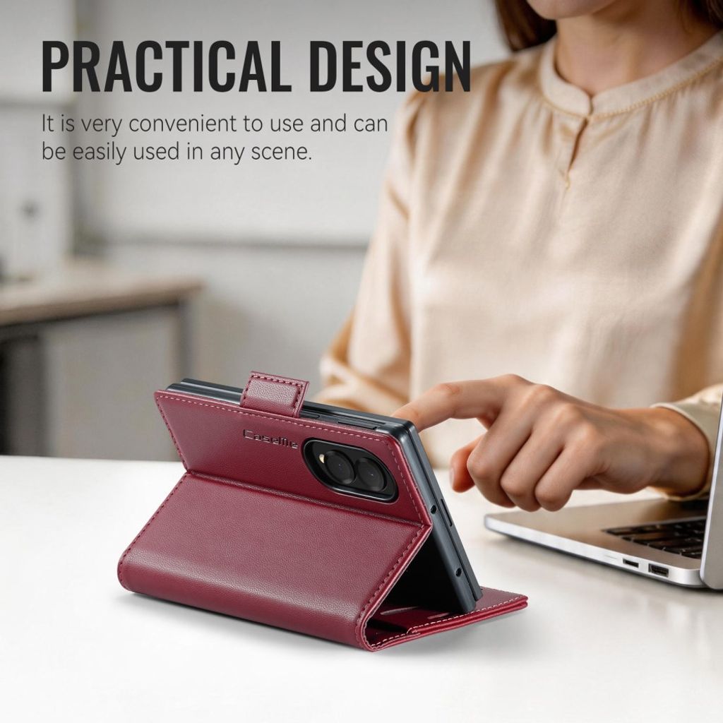 CASEME Samsung Galaxy Z Fold8 Flip Cover med RFID blokering - Rød