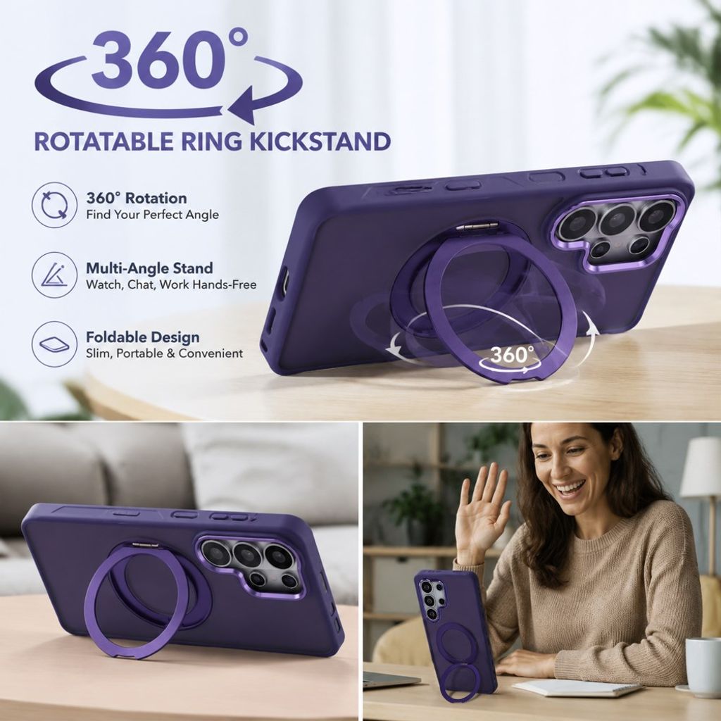 Samsung Galaxy S26 Ultra MagSafe Cover med ringstander - Lilla