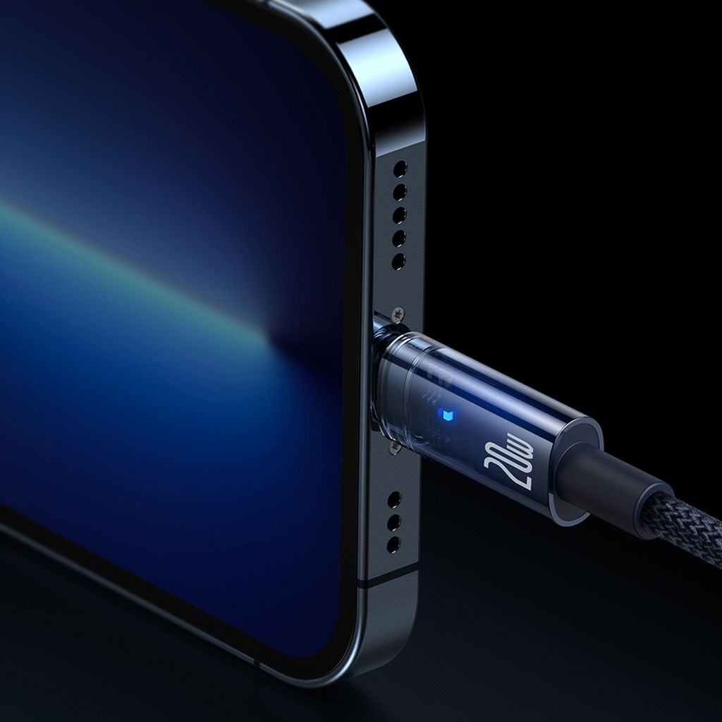 Baseus Lightning til USB-C kabel 20W 480Mb/s 1m – blå