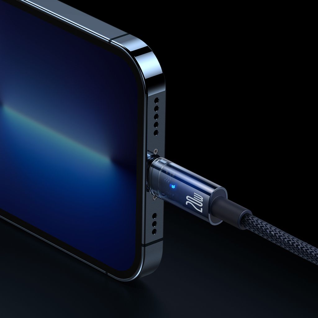 Baseus Lightning til USB-C kabel 20W 480Mb/s 1m – blå