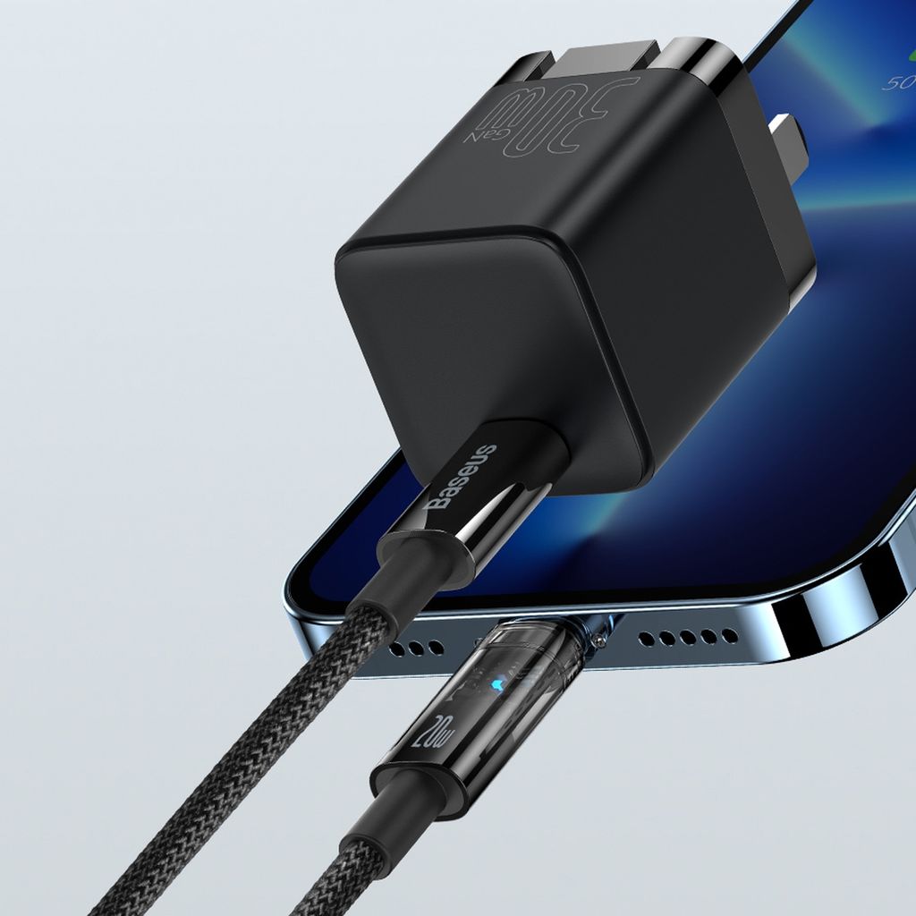 Baseus Lightning til USB-C kabel 20W 480Mb/s 1m – blå