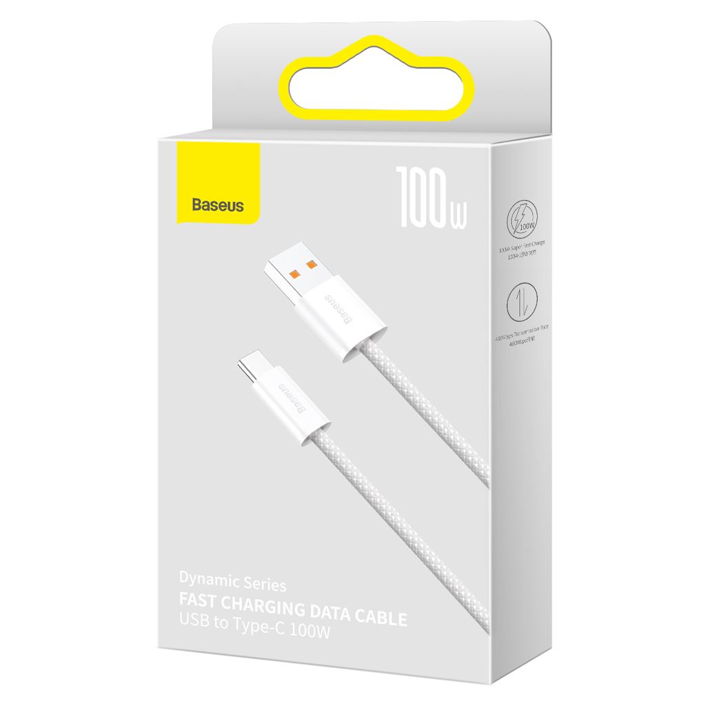Baseus Dynamic Series USB kabel - USB Type C 100W 2m hvid (CALD000702)