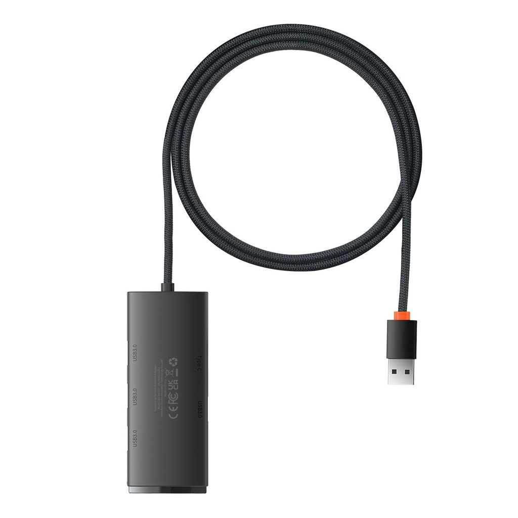 Baseus Lite Series HUB adapter USB-A til 4xUSB-A 3.0 5Gb/s svart