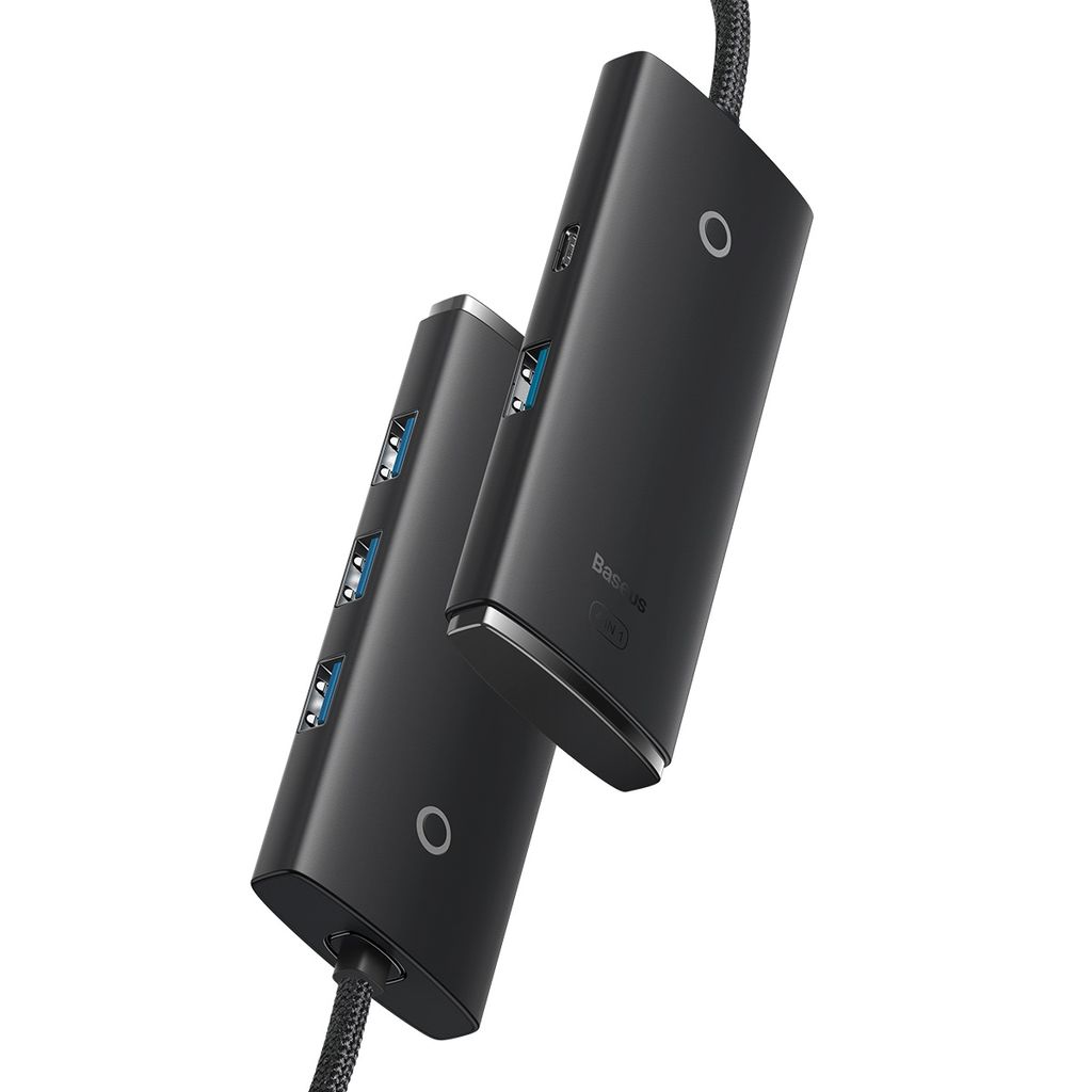 Baseus Lite Series HUB adapter USB-A til 4xUSB-A 3.0 5Gb/s svart