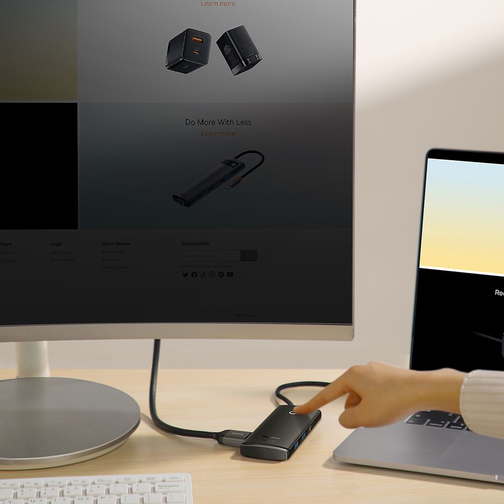 Baseus Lite Series multifunksjonell USB Type C HUB svart