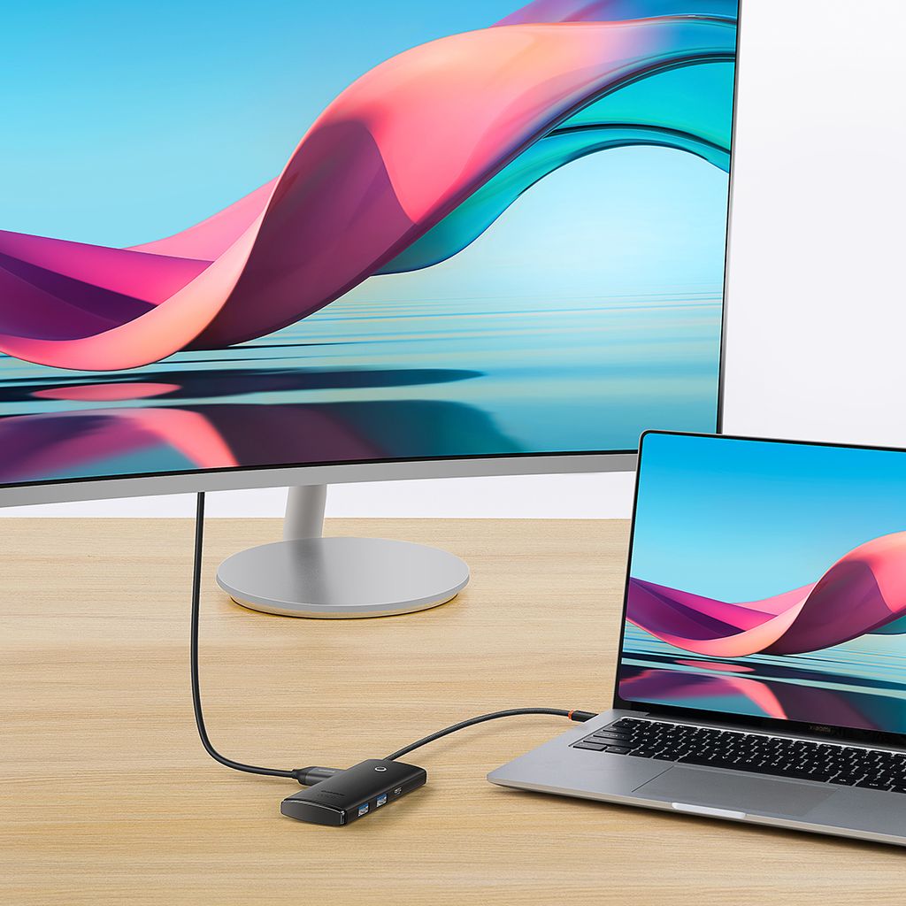 Baseus Lite Series multifunksjonell USB Type C HUB svart