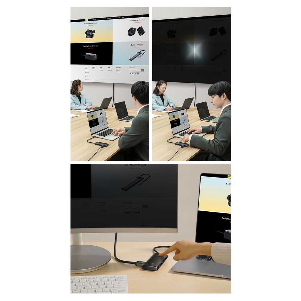 Baseus Lite Series multifunksjonell USB Type C HUB svart