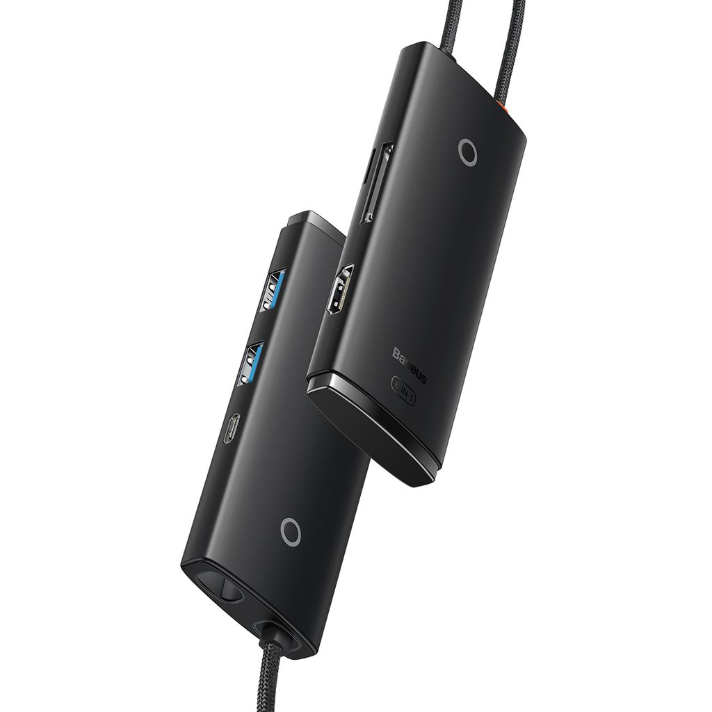 Baseus Lite Series multifunksjonell USB Type C HUB svart