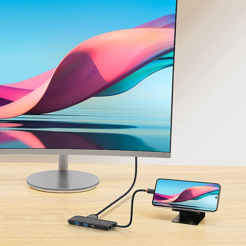 Baseus Lite Series multifunksjonell USB Type C HUB svart