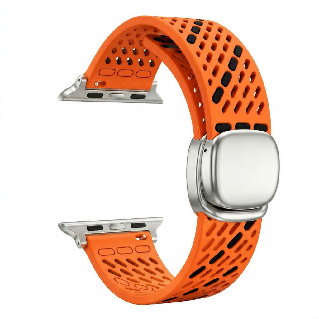 Apple Watch 42 / 41/ 40 / 38mm Klockarmband i Silikon - Orange/Svart
