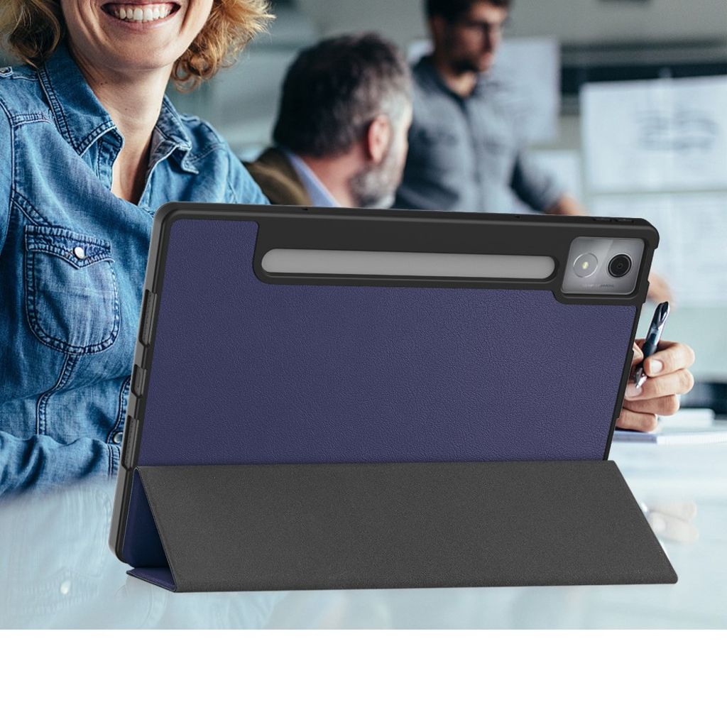 Lenovo Idea Tab Pro Tri-Fold Etui med Stativ og Pennespor – Mørkblå