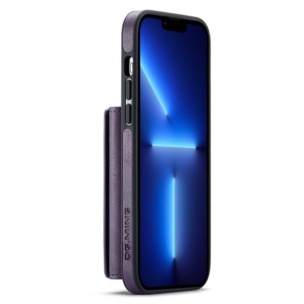 DG.MING iPhone 13 Pro Max Lompakkokuori RFID-estävä 2-in-1 - Violetti