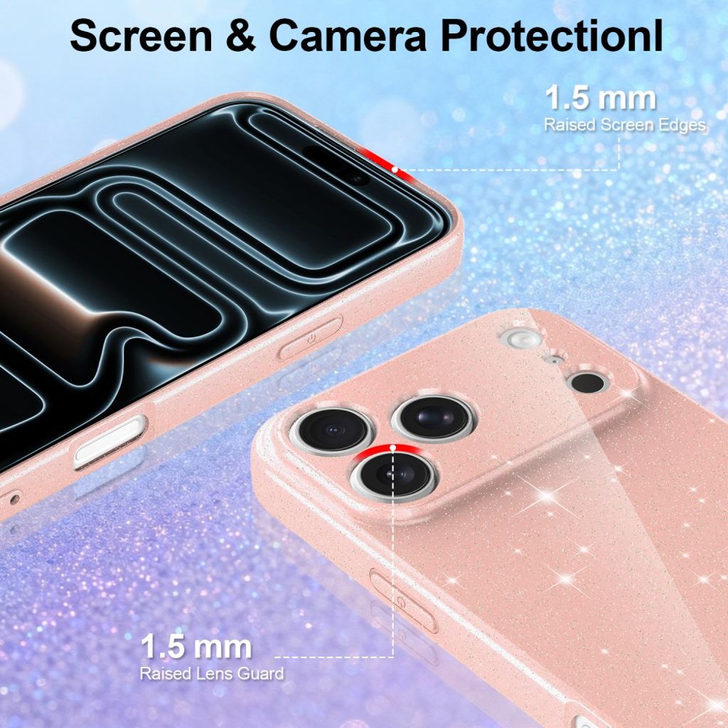 iPhone 17 Pro Max MagSafe Kimaltava Kuori – Vaaleanpunainen