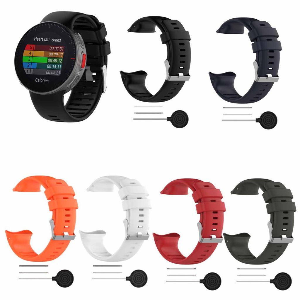 Polar Vantage V -kellon ranneke silikonilla – musta