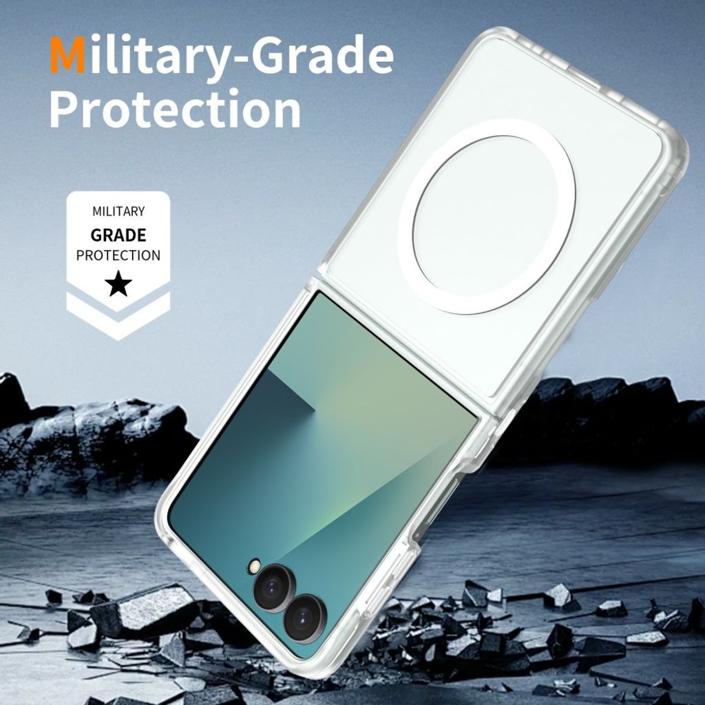 Samsung Galaxy Z Flip8 MagSafe kuori akryylitakalla - Läpinäkyvä