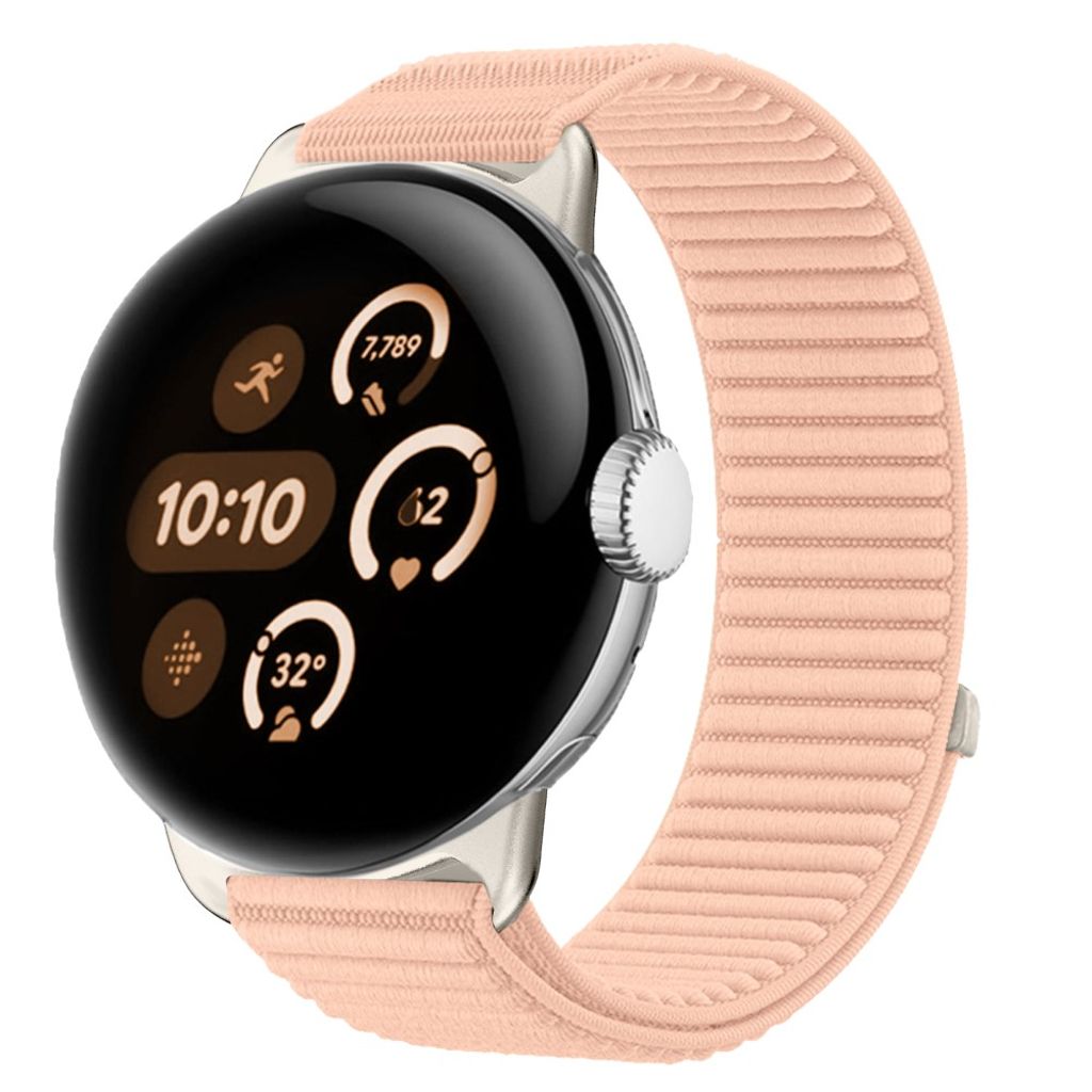 Google Pixel Watch 4 45 mm jne. Kellonranneke Nylon - Vaaleanpunainen
