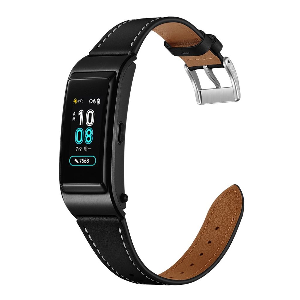 Garmin Vivoactive 4S/3S/Huawei TalkBand B5 ja muiden kellojen ranneke aitoa nahkaa – musta