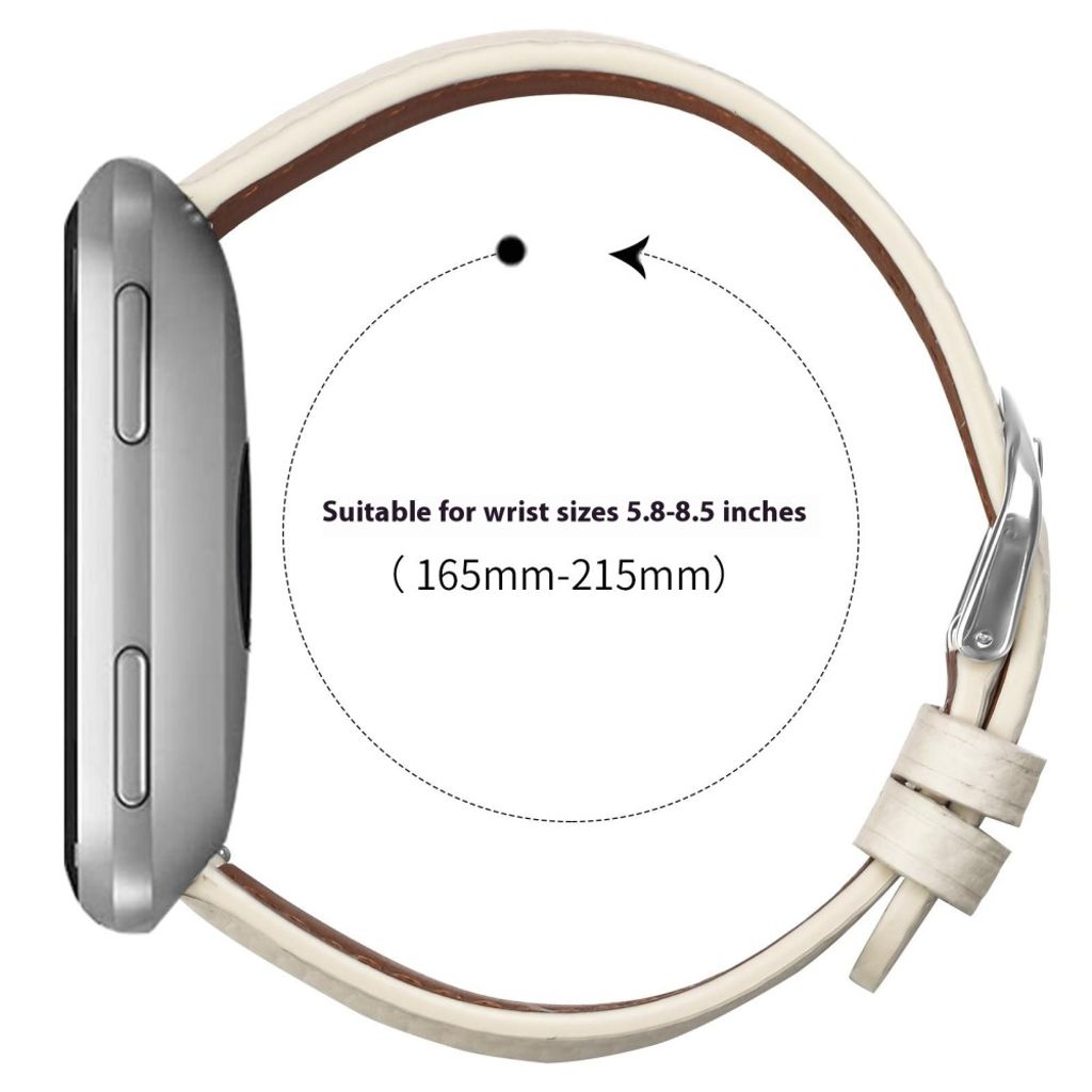 Fitbit Versa/Versa Lite/Versa 2 Urrem PU Læder – Beige