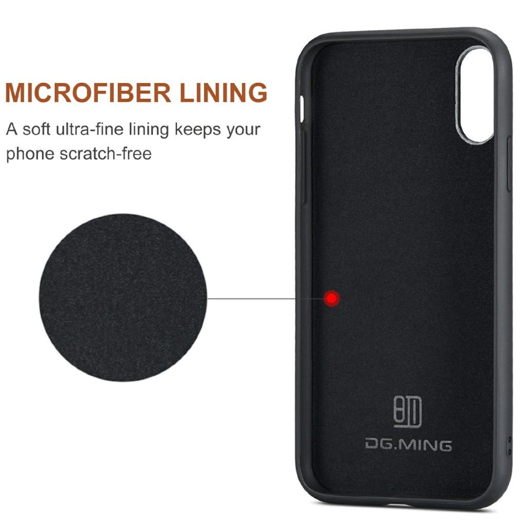 DG.MING iPhone X/XS Magneettinen Lompakkokuori Hybridikuori - Ruskea